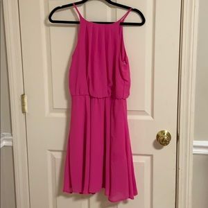 Pink flowy party dress